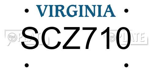 SCZ710 Virginia License Plate