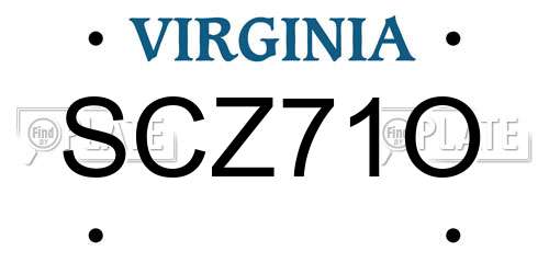 SCZ71O Virginia License Plate