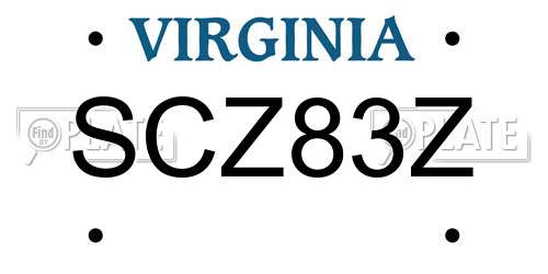 SCZ83Z Virginia License Plate
