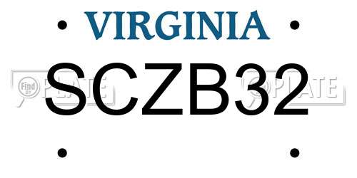 SCZB32 Virginia License Plate