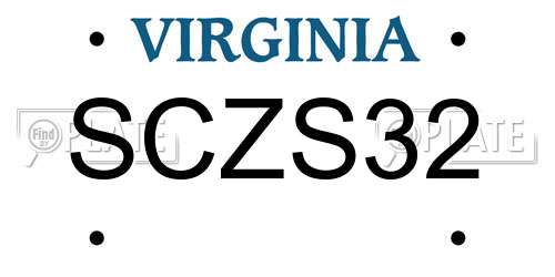 SCZS32 Virginia License Plate