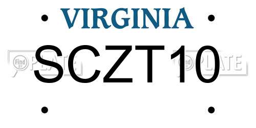 SCZT10 Virginia License Plate