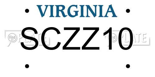 SCZZ10 Virginia License Plate