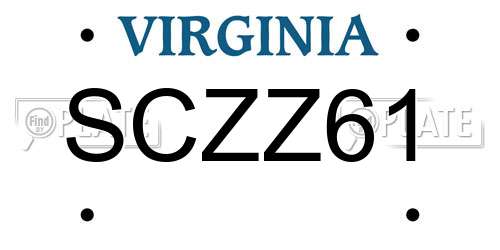 SCZZ61 Virginia License Plate