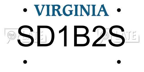 SD1B2S Virginia License Plate