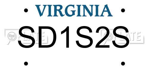 SD1S2S Virginia License Plate