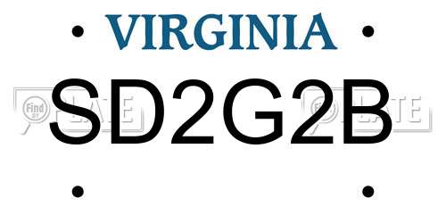 SD2G2B Virginia License Plate