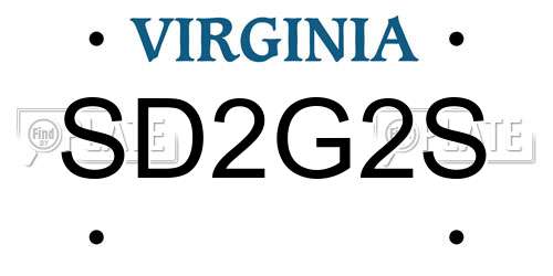 SD2G2S Virginia License Plate