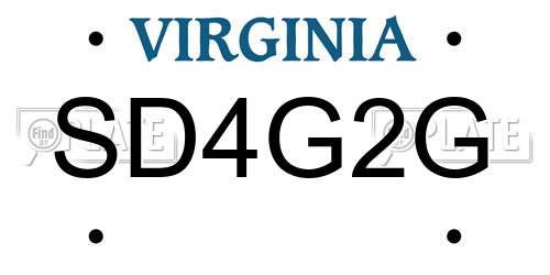 SD4G2G Virginia License Plate