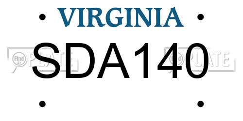 SDA140 Virginia License Plate