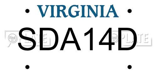 SDA14D Virginia License Plate
