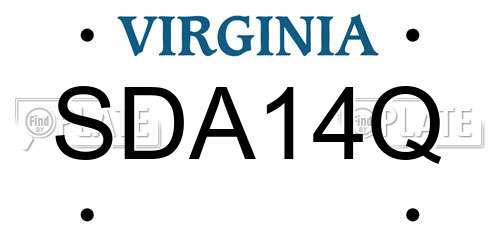 SDA14Q Virginia License Plate