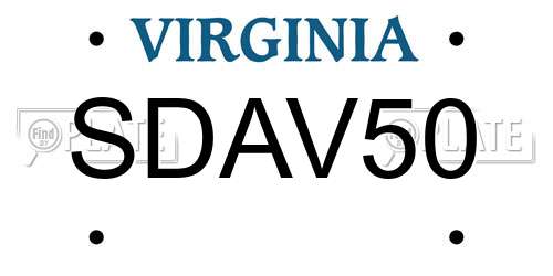 SDAV50 Virginia License Plate