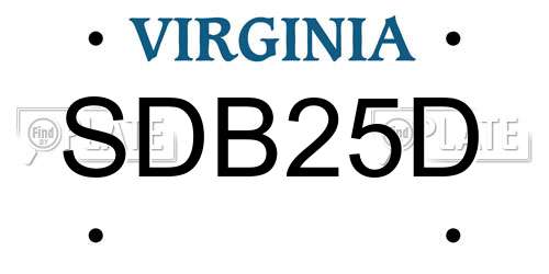 SDB25D Virginia License Plate