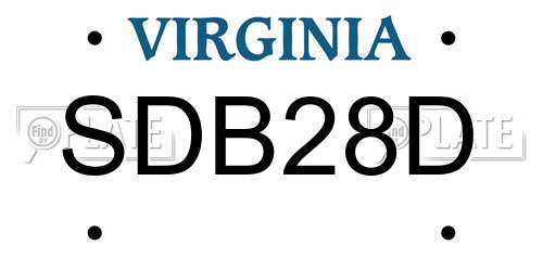 SDB28D Virginia License Plate