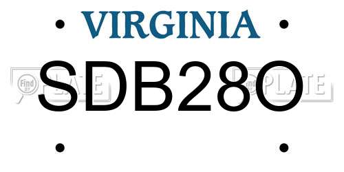SDB28O Virginia License Plate