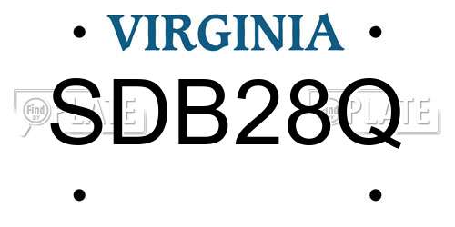 SDB28Q Virginia License Plate