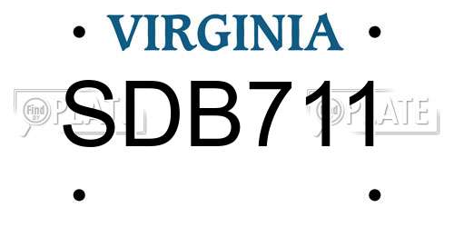 SDB711 Virginia License Plate
