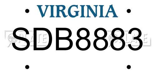 SDB8883 Virginia License Plate