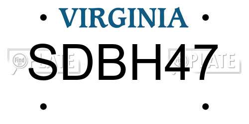 SDBH47 Virginia License Plate
