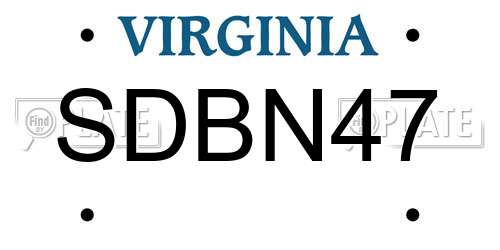 SDBN47 Virginia License Plate