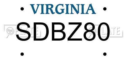 SDBZ80 Virginia License Plate