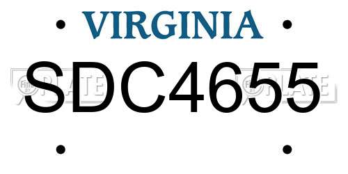 SDC4655 Virginia License Plate