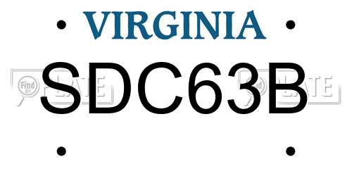 SDC63B Virginia License Plate