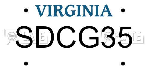 SDCG35 Virginia License Plate