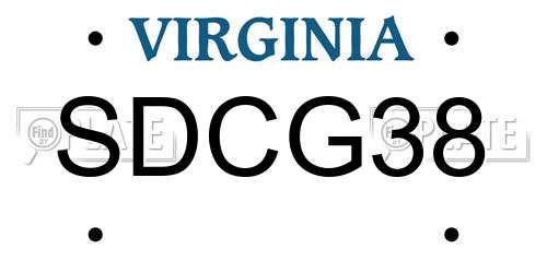 SDCG38 Virginia License Plate