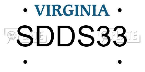 SDDS33 Virginia License Plate