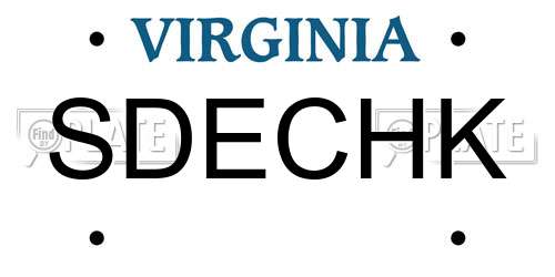 SDECHK Virginia License Plate