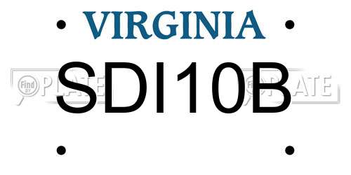 SDI10B Virginia License Plate