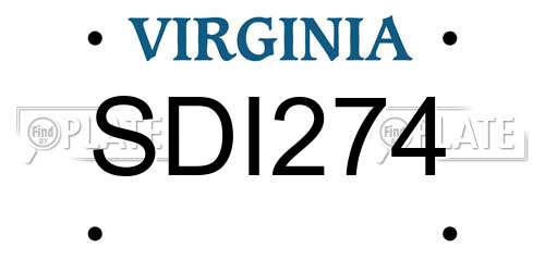 SDI274 Virginia License Plate