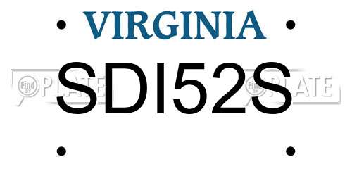 SDI52S Virginia License Plate