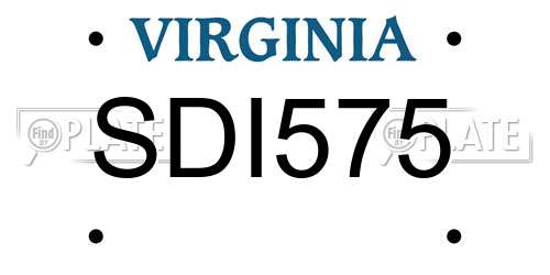 SDI575 Virginia License Plate