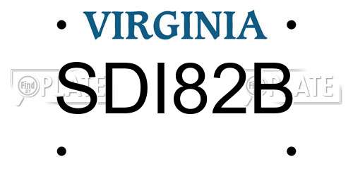 SDI82B Virginia License Plate