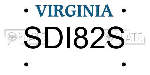 SDI82S Virginia License Plate