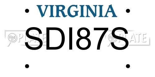 SDI87S Virginia License Plate