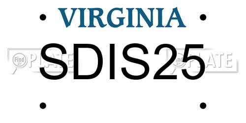 SDIS25 Virginia License Plate