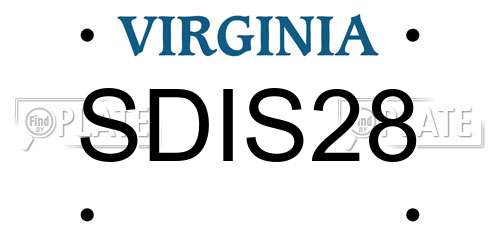 SDIS28 Virginia License Plate