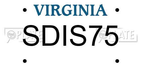 SDIS75 Virginia License Plate