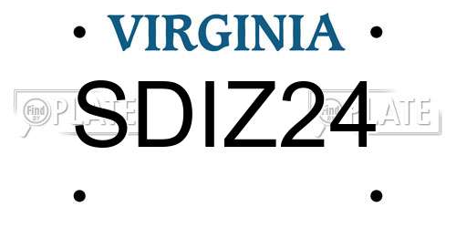 SDIZ24 Virginia License Plate