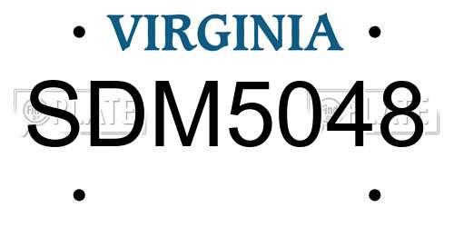 SDM5048 Virginia License Plate