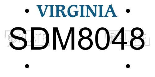 SDM8048 Virginia License Plate