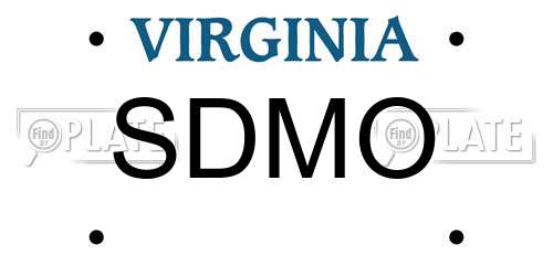 SDMO Virginia License Plate