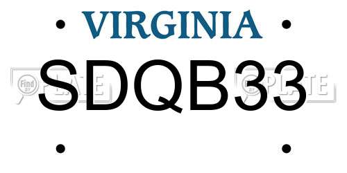 SDQB33 Virginia License Plate