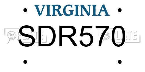 SDR570 Virginia License Plate