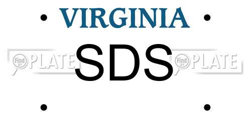 SDS Virginia License Plate
