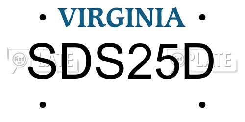 SDS25D Virginia License Plate